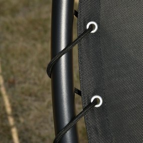 Outsunny Huśtająca się Leżanka Krzesło Huśtawka Relaksacyjna z Dachem Ogród Balkon Biuro Ciemnoszary 185 x 114 x 190 cm