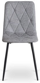 Zestaw Stół Okrągły Rozkładany HARRY 102-142 cm Dąb Artisan/Czarny i 6 Krzeseł Tapicerowanych ROBIN 2 Szarych Nowoczesnych
