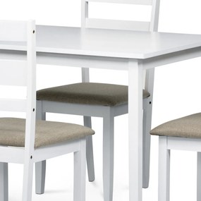 Zestaw jadalniany z litego drewna z 4 krzesłami,120 x 75 x 75 cm, biały