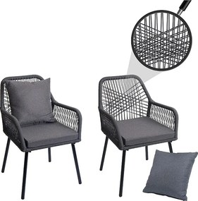 Krzesło ogrodowe MCW-O12 (zestaw 2 sztuk),  antracyt, pokrowiec ciemnoszary