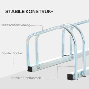 Stojak na rowery HOMCOM stojak na rowery stojak na wiele rowerów do 6 rowerów