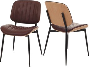 Krzesło do jadalni MCW-O44 (zestaw 2 sztuk),  naturalny, vintage brązowy