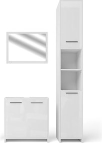 Zestaw mebli łazienkowych biały wysoki połysk/biały 58x33x60 kiko