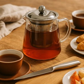 Czajnik z zaparzaczem, szklany i przezroczysty dzbanuszek, pojemny zaparzacz na herbatę.
