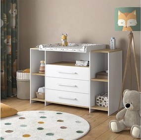 Przewijak dla dziecka biały/złoty dąb 143.2x53.1x93 oskar