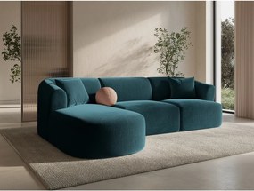 Morski aksamitny narożnik (lewostronny/z szezlongiem) Campi – Cosmopolitan Design