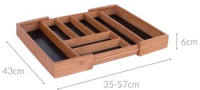 Organizer na sztućce do szuflady, 35 - 57 cm