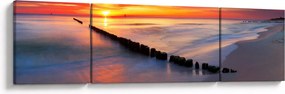Obraz - Sunset, Baltic Sea, Poland (170x50 cm)
