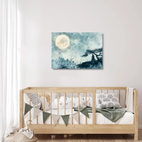 Obraz na szkle - Malowanie księżyca w pełni (70x50 cm)