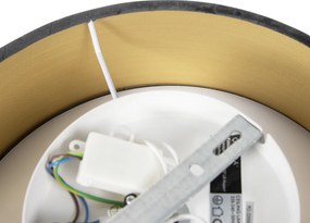 Nowoczesna lampa sufitowa szara 30 cm ze złotym wnętrzem - Drum