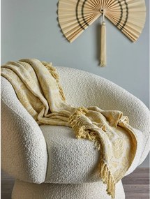 Żółty koc z mieszanki bawełny 130x155 cm Pratello – Bloomingville