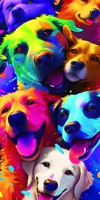 Ręcznik plażowy WOOF 100x180 cm kolorowy, 100% mikrofibra