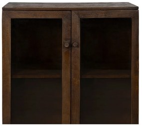Brązowa witryna z litego drewna mango 80x100x40 cm Ravi – Ixia