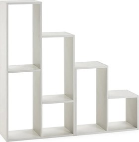 Półka kolumnowa Cies z 6 otworami, kolor biały