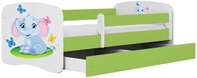 Zielone łóżko dziecięce ze stelażem 80x160 - Rostok 2X