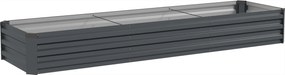 Outsunny Podwyższona grządka, grządka ogrodowa, grządka ziołowa, odporna na warunki atmosferyczne, otwarty spód, 240 x 60 x 30 cm, ciemnoszary | Aosom PL
