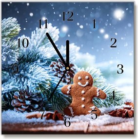 Zegar ścienny Święta Piernik Śnieg Choinka