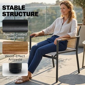 Outsunny Zestaw Mebli Ogrodowych dla 4 Osób Oddychający z 2-osobową Sofą, 2 Fotelami i Metalowym Stołem | Aosom PL