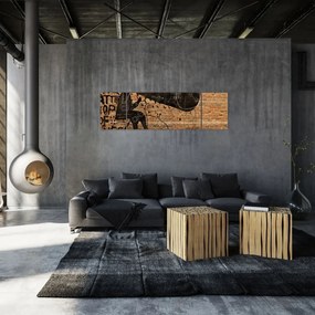 Obraz - Mężczyzna na rowerze w stylu Banksy (170x50 cm)