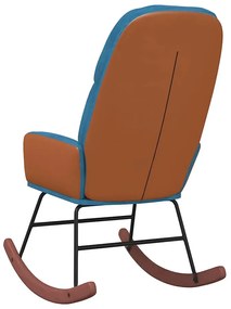 Niebieski tapicerowany fotel bujany E4-P78