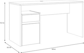 Biurko z szafką Modultrick 112-M961 białe 140 cm