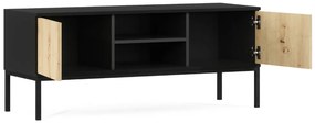 Szafka RTV LANZZI 120x40 cm, czarna/dąb artisan