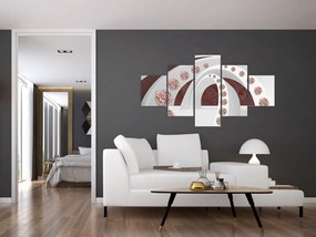 Obraz - Chmury 3D z kwiatami (125x70 cm)