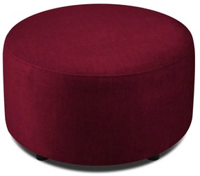 Bordowy aksamitny puf Mazzini Sofas Debbie, ø 68 cm