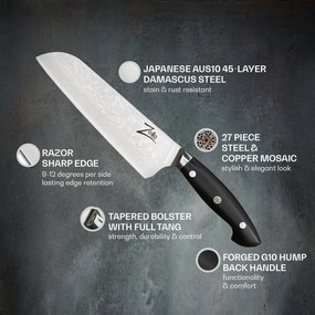 Zelite Infinity by Klarstein Executive-Plus Nóż Santoku