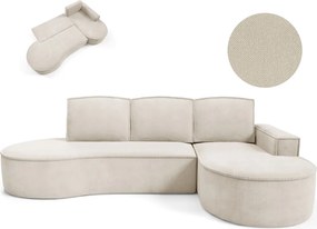 Narożnik MOLLY Prawostronny z funkcją spania, wolnostojący tkanina CURIO 09 Beżowy