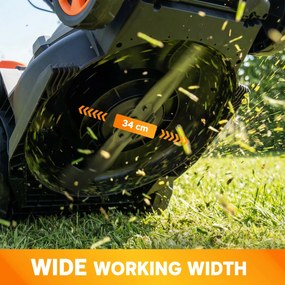 Outsunny Elektryczna kosiarka 1200 W z szerokością cięcia 34 cm, koszem na trawę o pojemności 35 litrów, funkcją mulczowania, 6 wysokościami cięcia, regulowanym uchwytem | Aosom PL