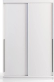 Biała szafa przesuwna z 3 szufladami 140 cm B7-W09