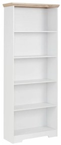 Biała biblioteczka w dębowym dekorze Støraa Annie, 5 półki
