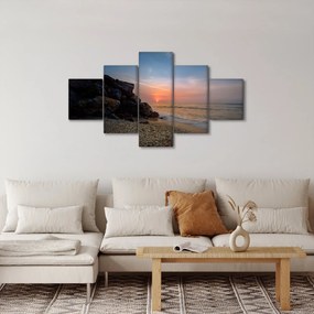 Obraz zachodu słońca na plaży (125x70 cm)