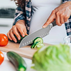 Nóż typu santoku ze stali damasceńskiej – Orion