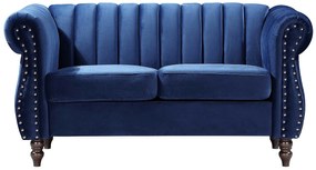 Kanapa 2-osobowa welurowa chesterfield błękit królewski TRUMBO