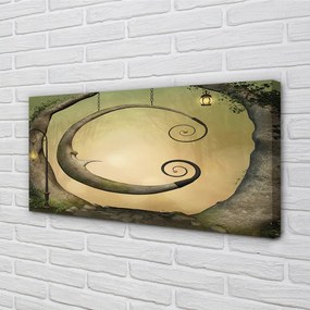 Obraz drukowany na płótnie Las Drzew i Świateł