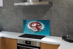 Szklany Panel Japoński Smok na tle Pełni Księżyca