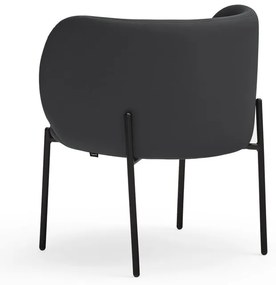 Czarny fotel z imitacji skóry Mogi – Teulat