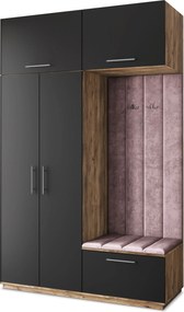 Masseno Garderoba REMA 150/240/60 cm Nowoczesna Szafa do Przedpokoju Dąb lefkas, MONOLITH 62 (Wrzosowy)