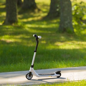 HOMCOM Hulajnoga Elektryczna, Elektryczny Skuter, Zasięg 6 km, dla Dzieci od 6 Lat, Rama Stalowa, Czarno-Biały, 76 x 53 x 95 cm