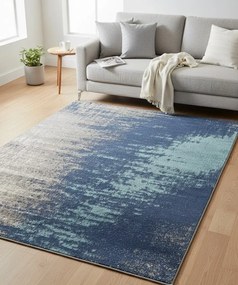 Ciemnoniebieski dywan w nowoczesny wzór H4-P38