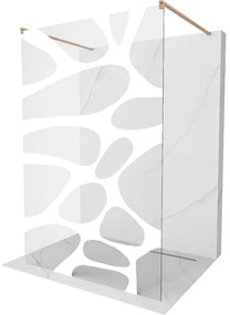 Mexen Kioto ścianka prysznicowa wolnostojąca 120 x 200 cm, biały wzór 8 mm, miedź szczotkowana - 800-120-002-65-97
