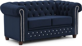 Niebieska aksamitna rozkładana sofa 148 cm York Blik – Ropez