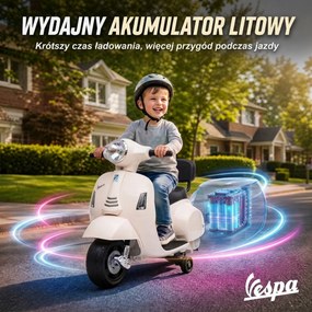AIYAPLAY Elektryczny motocykl dziecięcy Mini Vespa GTS 6V z akumulatorem litowym Ergonomiczne siedzisko i oparcie 1,5-3 lat | Aosom PL