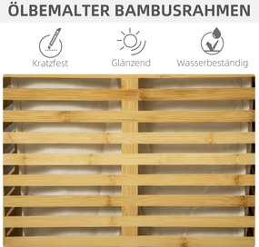 HOMCOM Kosz na Bieliznę z Bambusa 63 L z Pokrywą i Wyjmowanym Workiem 44 x 37 x 62,5 cm, Drewno Naturalne