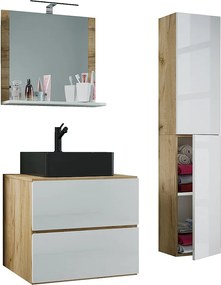 Umywalka 4-częściowa meble łazienkowe Lendas 60 cm L