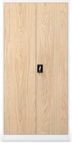 Dwudrzwiowa szafa aktowa z sejfem Eco Design Tomasz, 90x45x185 cm, biały/dąb sonoma