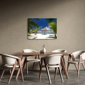 Obraz na szkle - Plaża z białym piaskiem (70x50 cm)