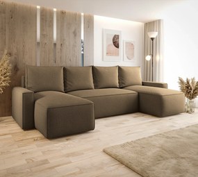 Brązowy narożnik rozkładany z funkcją spania Z1-R39